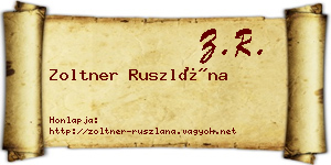 Zoltner Ruszlána névjegykártya